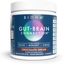 BIOHM Gut-Brain Connection Memory & Focus Supplement (6.74 Oz, 30 portions) soutient la santé de Gut et le bien-être cognitif, aide à améliorer l'humeur, les probiotiques, la Mane de Lion et Bacopa Monneiri, le chocolat parfumé