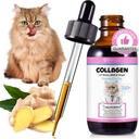 Collagène pour Chats 2 fl.oz, Collagène liquide pour Cats Drops, Collagènes à gazon Premium pour Cat Skin et Supplément Coat, Démangeaison pour Cat avec Allergies Immunité, avec Bovin Collagènes, Biotine, MSM