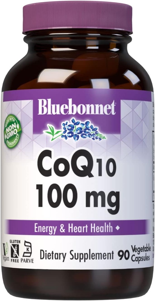 BlueBonnet CoQ-10 Vegetarian Capsules, 100 mg, 90 Count