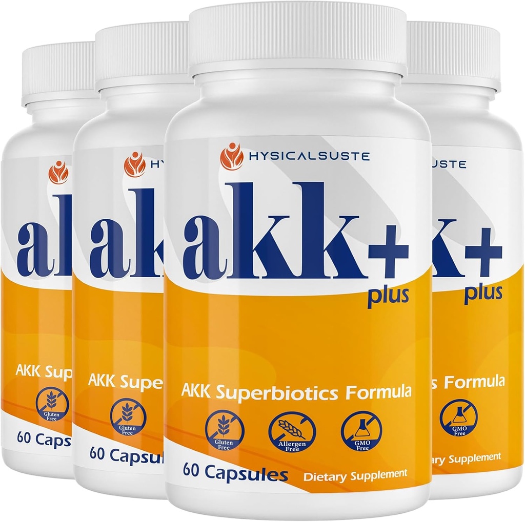 Akk+ Superbiotiques - 20 milliards d'Afu Akkermansia Probiotique avec Thistle de lait, Taraxasterol, supplément GLP1, pour antioxydant, Gut, santé de la peau, 240 Comte