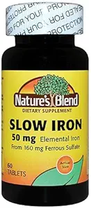 Mélanger le fer lent de la nature 50mg, 60 comprimés par bouteille (paquet de 2)