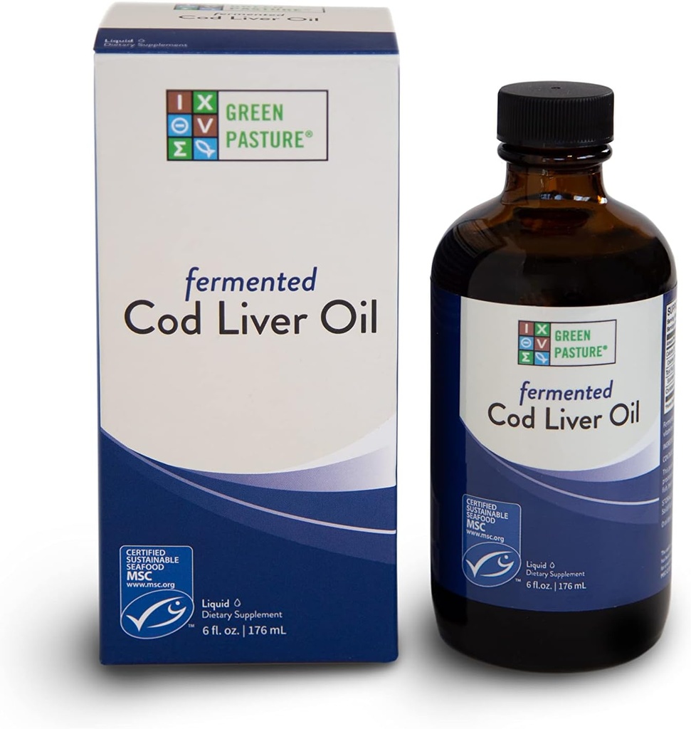 Green Pasture - Fermented Cod Liver Oil Liquid -6 fl. oz. - Unflavored