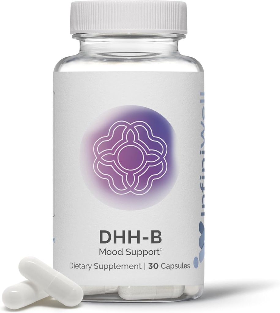 Supplément de soutien à l'humeur InfiniWell DHH-B - 20x Extrait d'écorce Magnolia plus puissant que standard - Promouvoir la relaxation, le calme, la clarté cognitive et un cycle de sommeil REM sain (30 capsules)