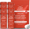 Viter Energy Original Mints de caféine Flavor de cannelle 6 Pack et 1/2 livre sac en vrac - 40mg caféine, B vitamines, sans sucre, végétalien, puissant booster d'énergie pour la concentration et l'alerte