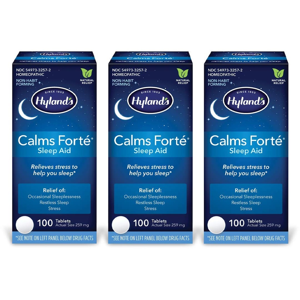 Hyland's Calme les tablettes d'aide au sommeil de Forte, le soulagement naturel de la tension nerveuse et occasionnelle de l'insomnie, 100 comtes (paquet de 3)