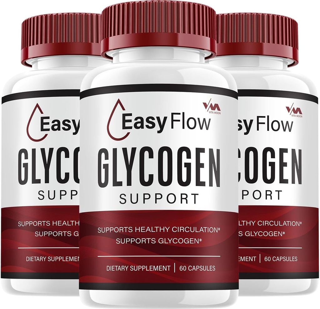 (3 Pack) EasyFlow Glycogen – Nettoyeur de Capsules Easy Flow, pilules EasyFlow, formule avancée pour le bien-être général, avis Easy Flow Glycogen, 180 capsules