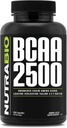 NutraBio – BCAA 2500 – Branched Chain Amino Acids – Support New Muscle Growth and Prevent Muscle Breakdown – 250 Capsules