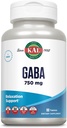 KAL GABA Supplement, Relaxation Support, GABA Supplements for Stress Relief Support, Vegan, Non-GMO, Gluten Free, Lab Verified, 60-Day Money-Back Guarantee, 90 Servings, 90 Tablets