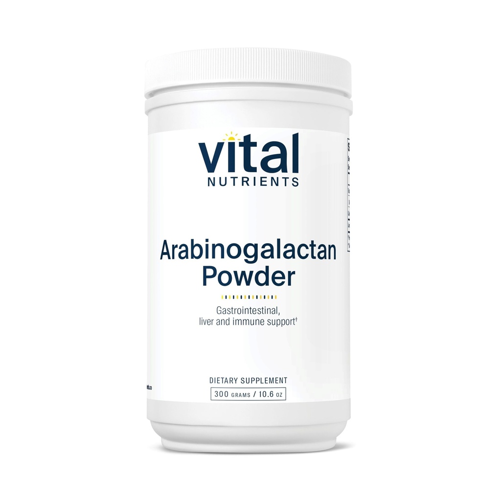 Nutriments vitaux Arabinogalactan poudre - Vegan Prebiotic Fibre Supplément pour GI santé, foie et immunosupport* - Gluten, lait, sans soja - Non-OGM - 300g