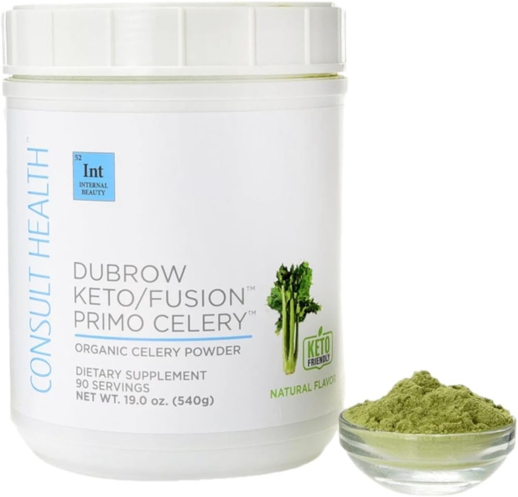 Consultez Santé Primo Celery boisson de jus instantanée en poudre pour Gut Santé certifié biologique - non OGM - soutient la digestion saine - désintoxications et hydrates - Keto/Fusion Friendly - 19,0 oz