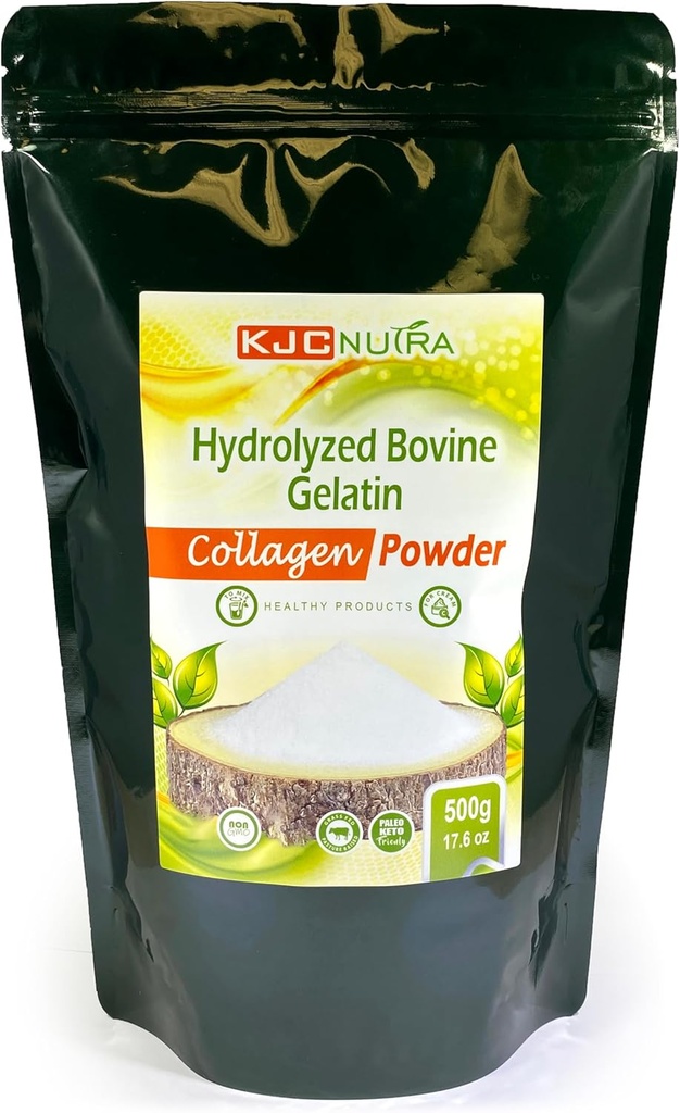 Collagen Powder Hydrolyzed 500g (17.6 oz) Grass FED, Pasture Raised.