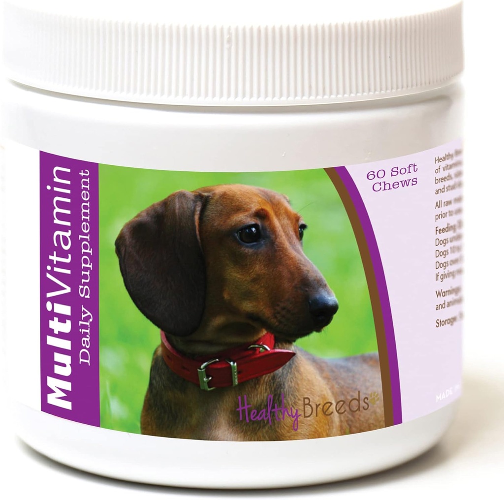 Les races saines Dachshund Multi-Vitamine Soft Chews 60 Compte