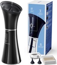 Suppression des cires d'oreille améliorée avec réservoir de déchets monopiéces, nettoyage sûr avec capteur de température d'eau, kit d'irrigation efficace de l'oreille et câble USB-A à C, IPX7, noir
