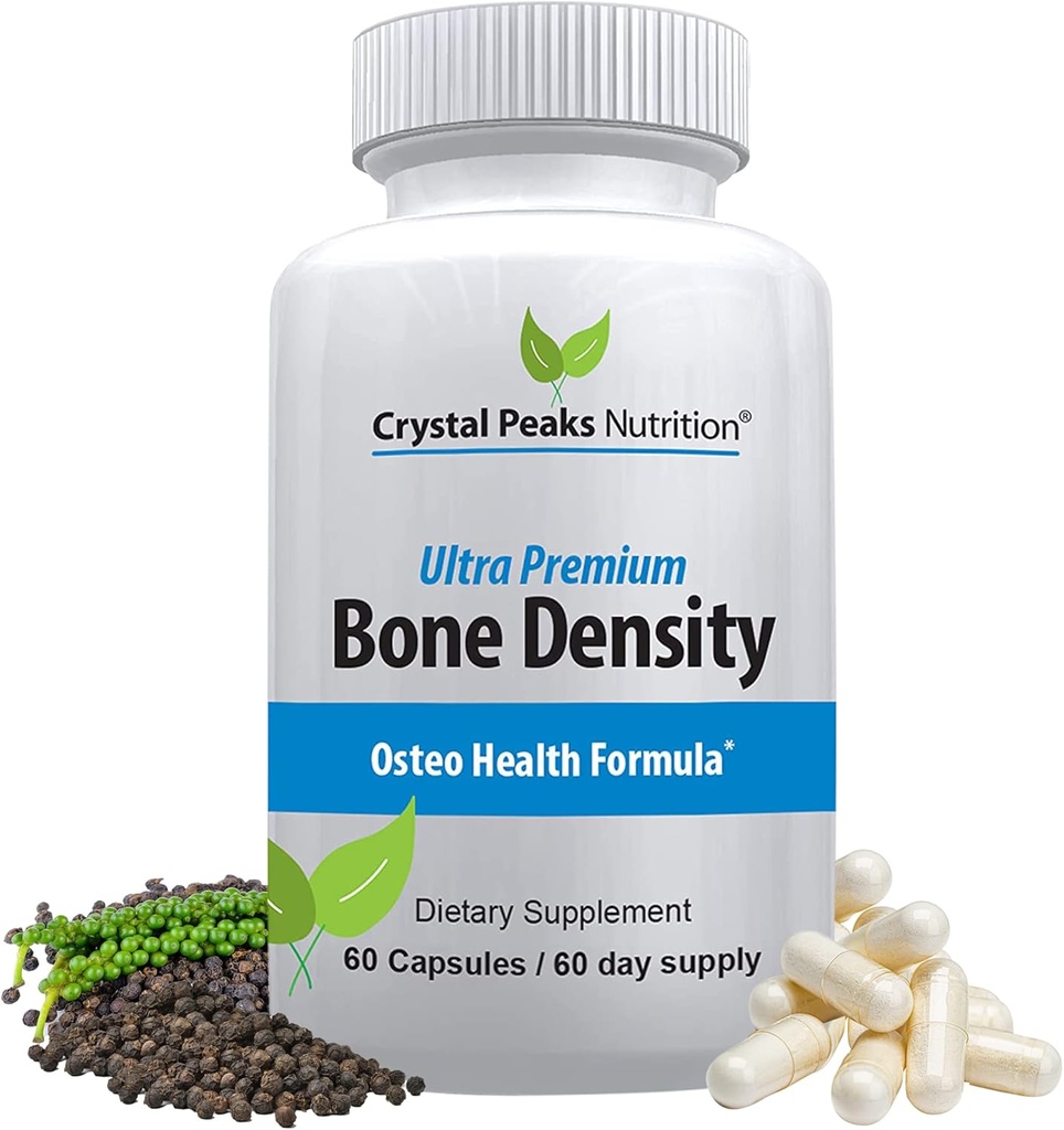 Formule Bone Ultra Premium - Carbonate de calcium avec/Vitamine K2 & D3 - Suppléments de calcium pour os - favorise la force osseuse pour que vous puissiez rester actif - 60 capsules, 60 jours d'approvisionnement