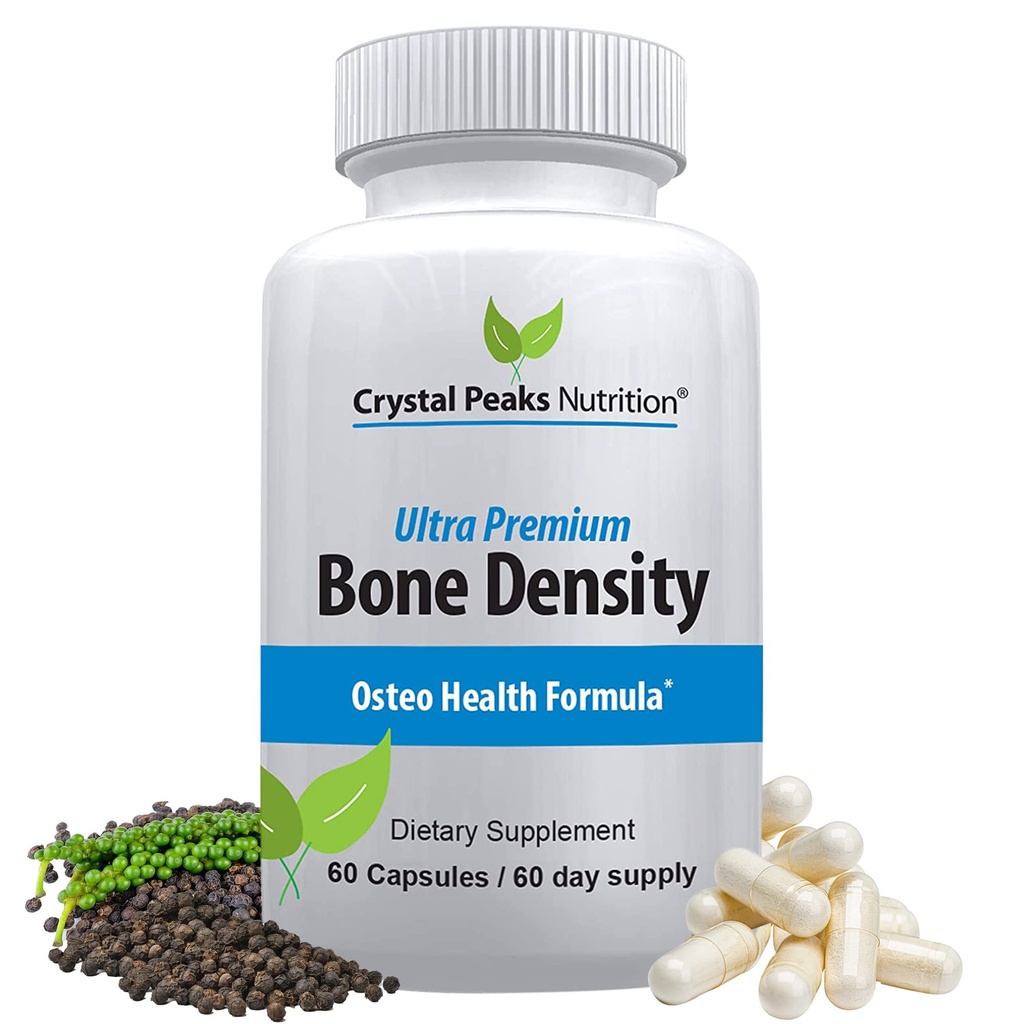 Formule Bone Ultra Premium - Carbonate de calcium avec/Vitamine K2 & D3 - Suppléments de calcium pour os - favorise la force osseuse pour que vous puissiez rester actif - 60 capsules, 60 jours d'approvisionnement