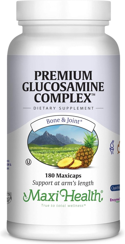 Glucosamine MSM et acide hyaluronique avec supplément de bromelain – Supplément de soutien conjoint pour les femmes et les hommes avec enzymes et acide hyaluronique – pour le cartilage, la santé conjointe et la flexibilité – 180 Compte