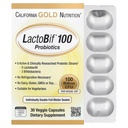 California Gold Nutrition LactoBif Probiotics, 100 Bllion CFU, 8 souches probiotiques actives et cliniquement étudiées, sans sucre, végétarienne, individuelle double feuille de plaquette scellée, 30 capsules de légumes