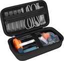 Cas dur pour l'inhalateur d'asthme, espaceur portatif pour les enfants et les adultes, masques, porte-inhalateur Asthma Voyage Sac Organisateur de transport avec Mesh Pocket ajustement médicaments et accessoires, noir
