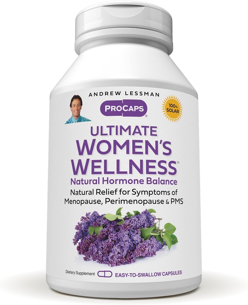 ANDREW LESSMAN Ultimate Women.S Wellness 360 Capsules - Soulage naturellement les symptômes de la ménopause, PMS, Periménopause avec des isoflavones de soja, EGCG, Cranberry, Indole-3-Carbinol. Capsules faciles à avaler