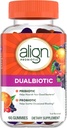 Aligner Dualbiotique, Prébiotiques et Probiotiques pour les femmes et les hommes, Probiotiques pour la santé digestive, Prébiotiques aident les bonnes bactéries Nourish, Saveurs de fruits naturelles, 60 Gommies probiotiques