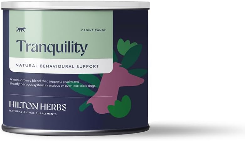 Hilton Herbes Canine Tranquillity Supplément pour l'anxiété/Nerves/Stress chez les chiens, 4,4 oz Tub