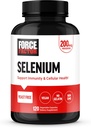 Facteur de force Sélénium Supplément de soutien immunitaire, Sélénium 200mcg Capsules pour soutenir la défense immunitaire, Supplément d'immunité, Vegan, Non-OGM, 120 Capsules