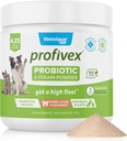 Vetnique Labs Profivex Probiotiques pour chiens Tous les aliments pour chiens naturels et poudre pour la santé digestive suppléments probiotiques pour chiens 5 souches de probiotiques et prébiotiques (poudre, 4,25oz)