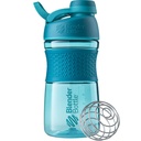 BlenderBottle 20oz SportMixer Protein Shaker Bottles with BlenderBall Wire Whisk, Rose and Teal