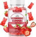 softbear Berberine avec Ceylan Cinnamon Gummies Berberine biologique HCL 1500mg pour le métabolisme Immune Santé Suppléments Berberine sans sucre Fraise Aromatisée 60 Compte