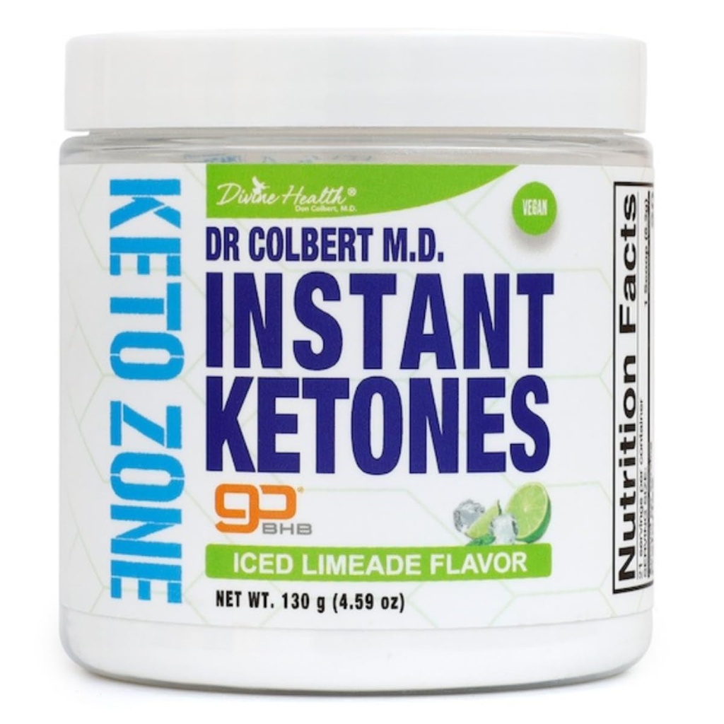 Santé Divine Dr Colbert MD Instant Cétones Poudre de Limeade Flavor Recommandé dans The Keto Zone Diet Book