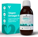 Vegan Omega 3 Liquide, de Microalgues, 800mg de DHA de l'EPA, avec la vitamine D3, soutient la santé du coeur, du cerveau et des yeux, huile de poisson naturelle alternative, Royaume-Uni Fabriqué, Sans saveur
