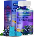 Magnésium L-Thréonate Gommies w. Apigenin L-Theanine, Suppléments de magnésium 11-en-1 avancés w. Vitamine D3 K2 B6 pour le sommeil Cerveau cognitif et détente, Gommies de magnésium haute absortption pour adultes et enfants