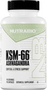 NutraBio Ashwagandha KSM-66-Supplément à base de plantes Ashwaganda pour le stress, l'humeur et la performance. 600 MG de KSM66 90 Capsules cliniques