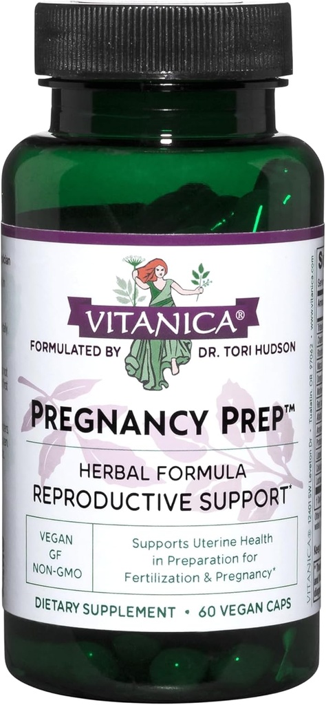 Vitanica Pregnancy Prep, Reproductive System Support, Vegan, 60 Capsules