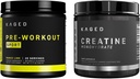 Kaged Pre Sport Pre Workout Powder Mango Lime Creatine Monohydrate Micronized Powder Bundle, Energy & Muscle Recovery Pack, 20 portions Pre-Workout + 100 portions Creatine