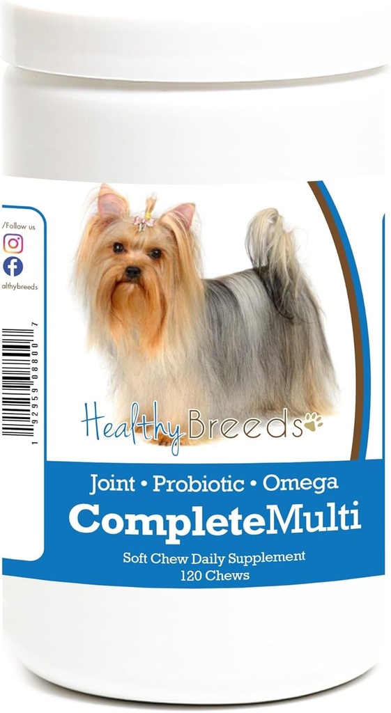 Breeds Healthy Yorkshire Terrier Tout en une seule multivitamine Soft Chew 120 Comte