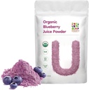 UNLEASH'D ORGANIC Bio Blueberry Juice Poudre 16 oz 100% Pure Natural Green Food, riche en antioxydants et vitamines, aide la digestion et stimule la fonction immunitaire