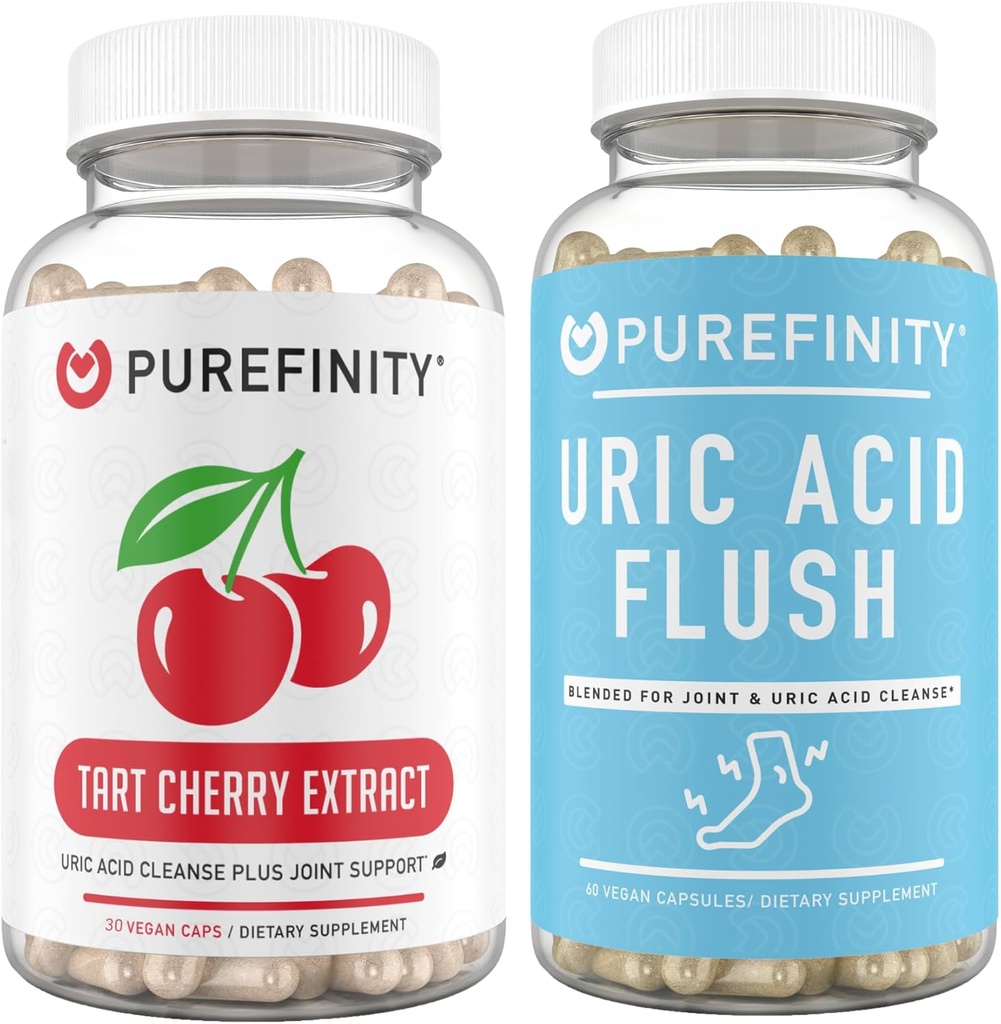 PUREFINITY Tart Capsules d'extrait de cerise + Capsules de liquide d'acide Urique