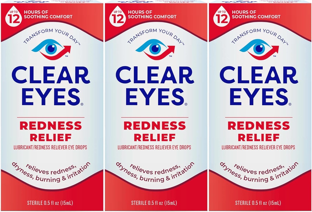 Clair Yeux Rougeur Eye Relief gouttes oculaires, 0.5 Fl Oz, boîte de 3