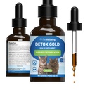 Animaux de compagnie Bien-être Detox Gold pour les chats - Détoxification douce et soutien à l'élimination, soins du système immunitaire, nébulosité, chardon béni, racine de lard - Vétérinaire-formulé supplément à base de plantes 2 oz (59 ml)
