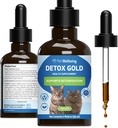 Animaux de compagnie Bien-être Detox Gold pour les chats - Détoxification douce et soutien à l'élimination, soins du système immunitaire, nébulosité, chardon béni, racine de lard - Vétérinaire-formulé supplément à base de plantes 2 oz (59 ml)