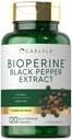 Carlyle Bioperine 10mg=120 Capsules=1 Sans OGM et sans gluten=1 provenant de l'extrait de poivre noir=1 supporte l'absorption de poudre de curcumine