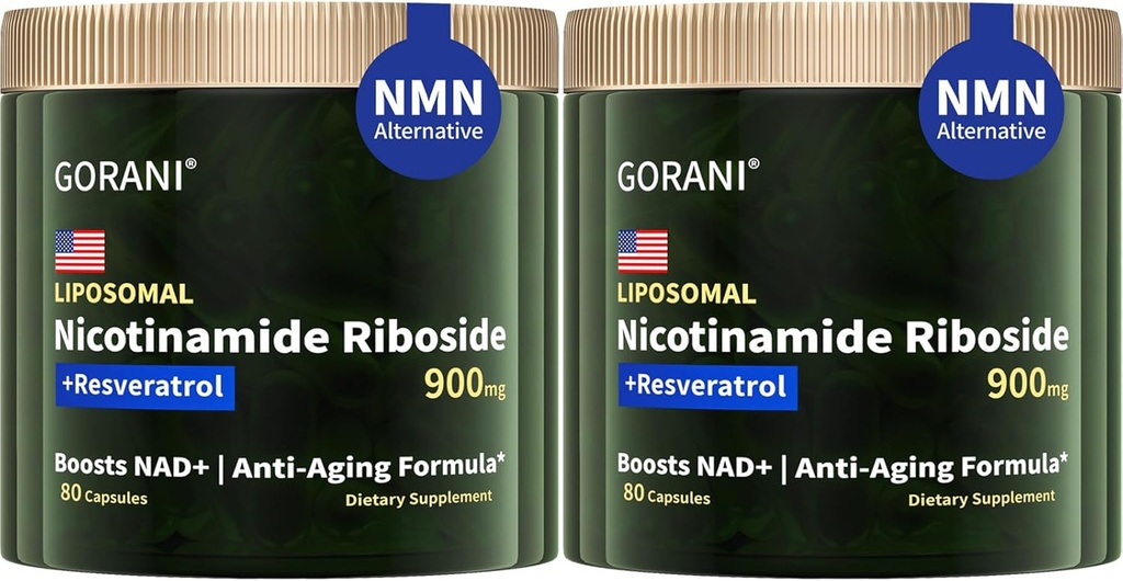 Supplément Gorani NAD+ 900MG, Riboside de Nicotinamide, Resvératrol liposomique, Quercetine (2)