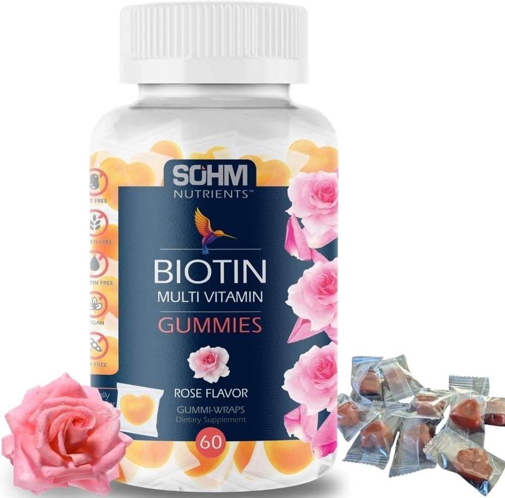 Gommies de biotine SOHM, Gommies de biotine pour cheveux, peau et ongles sains - Gommies multivitamines pour adultes,Suppléments pour hommes,Femmes