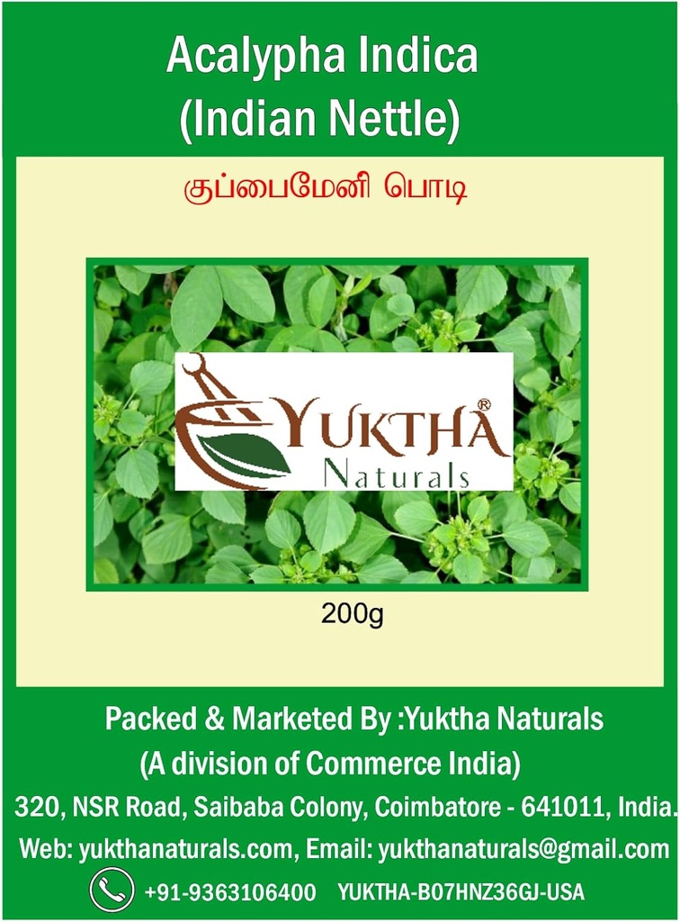 Naturels Harita Manjari Kuppaimeni/Acalypha Indica Poudre/Noisette indienne - 200g