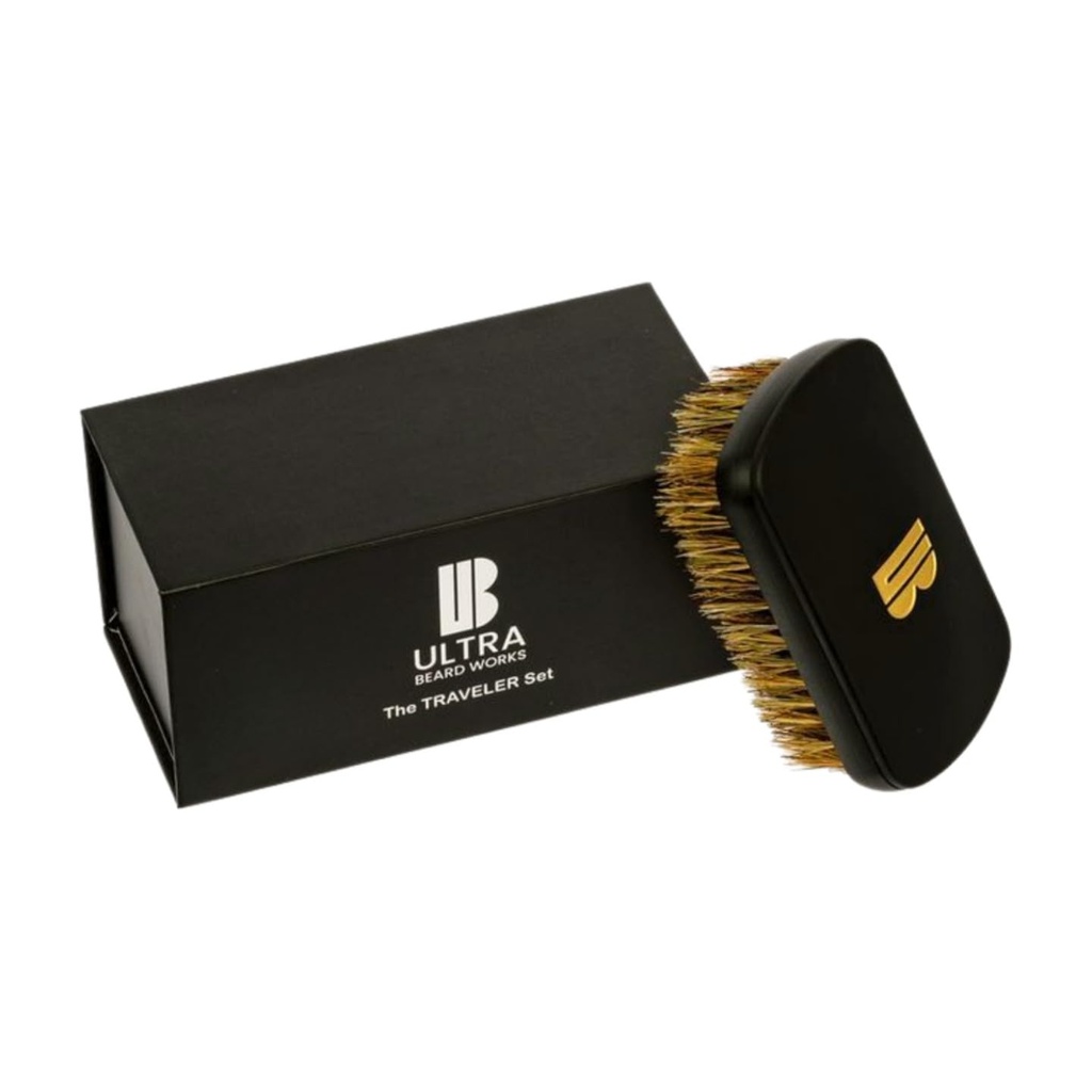 Set de brosses à barbe de haut de gamme Magnétisée – L'ensemble de voyage comprend un miroir amovible et une brosse à soie de sanglier. L'ÉCHELLE ULTIMALE est disponible en trois ensembles et plusieurs couleurs.