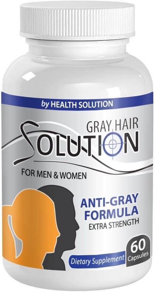 Vitamine b6 Cheveux - Solution de cheveux gris pour les hommes et les femmes - Formule de cheveux anti-gris - Supplément de cheveux anti-gris - Supplément de cheveux gris catalase - Supplément de cheveux gris - Herbe de queue de cheval - 1 bouteille 60 capsules