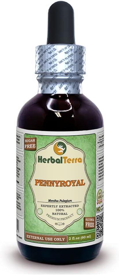 Pennyroyal (Mentha Pulegium) Glycérite, extrait liquide sans alcool à base d'herbe séchée biologique 2 oz