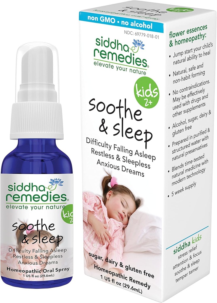 Siddha Remedies Sooth & Sleep for Kids (Sommeil pour les enfants) Aide au sommeil pour les enfants - traite la difficulté Laisser aller, tomber le sommeil, mauvais rêves, agitation, cauchemars